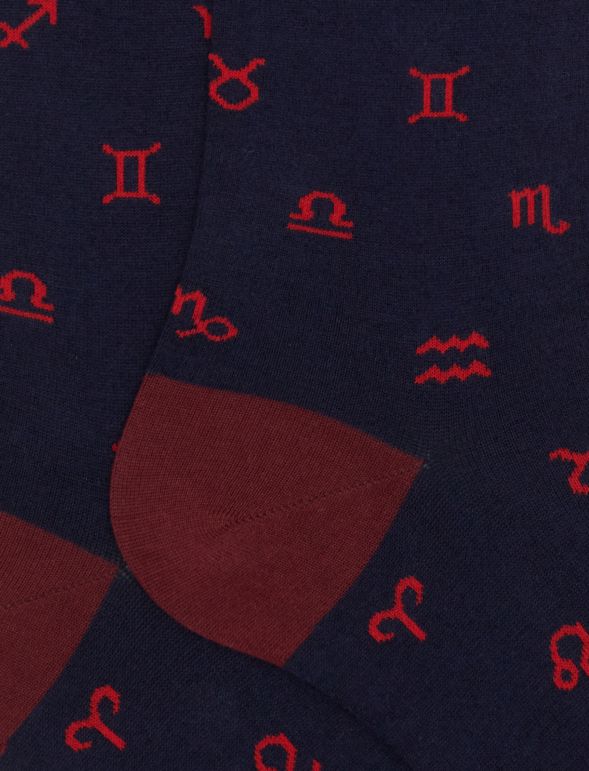 Calze lunghe uomo cotone blu fantasia segni zodiacali
