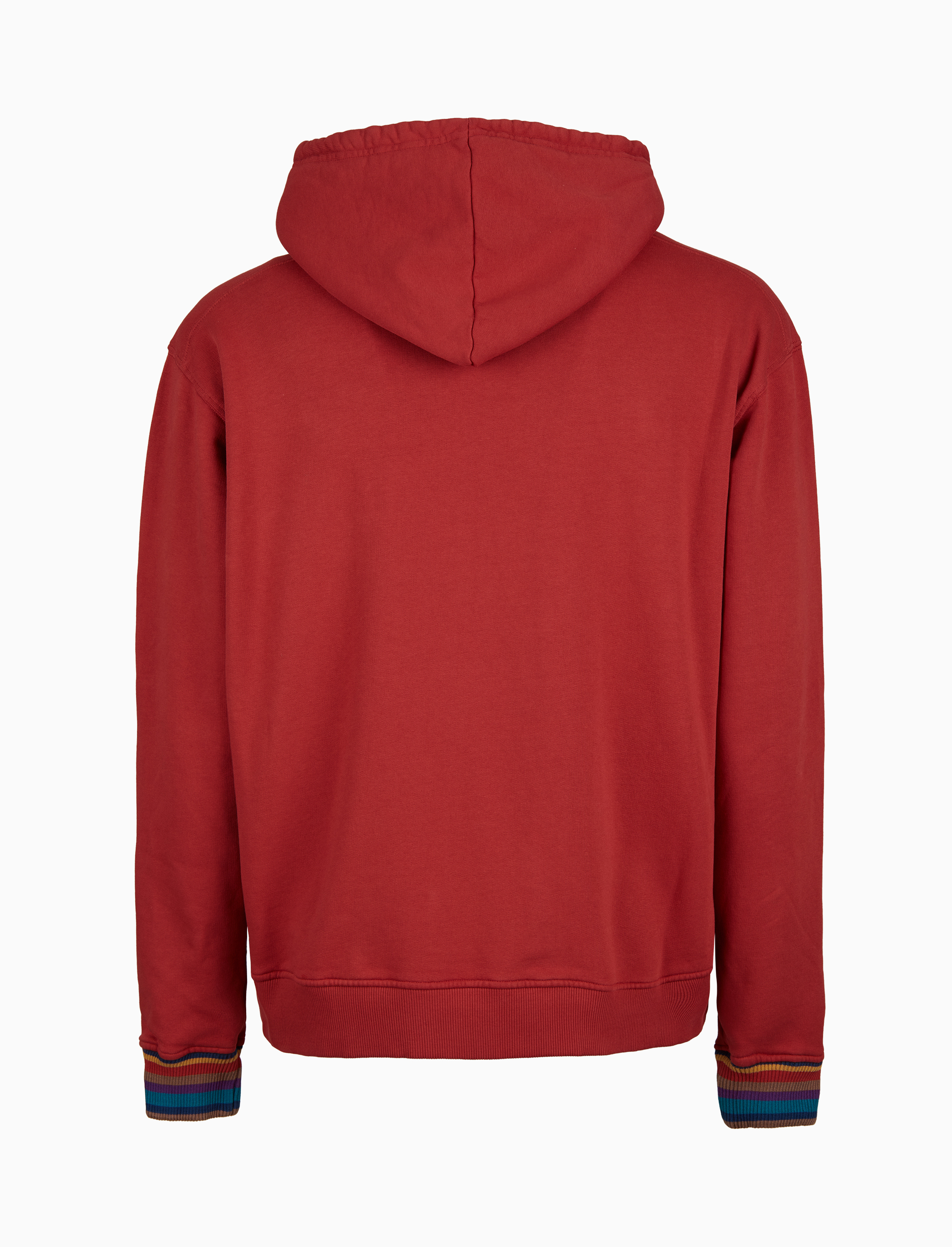 Felpa chiusa con cappuccio unisex cotone rosso tinto capo