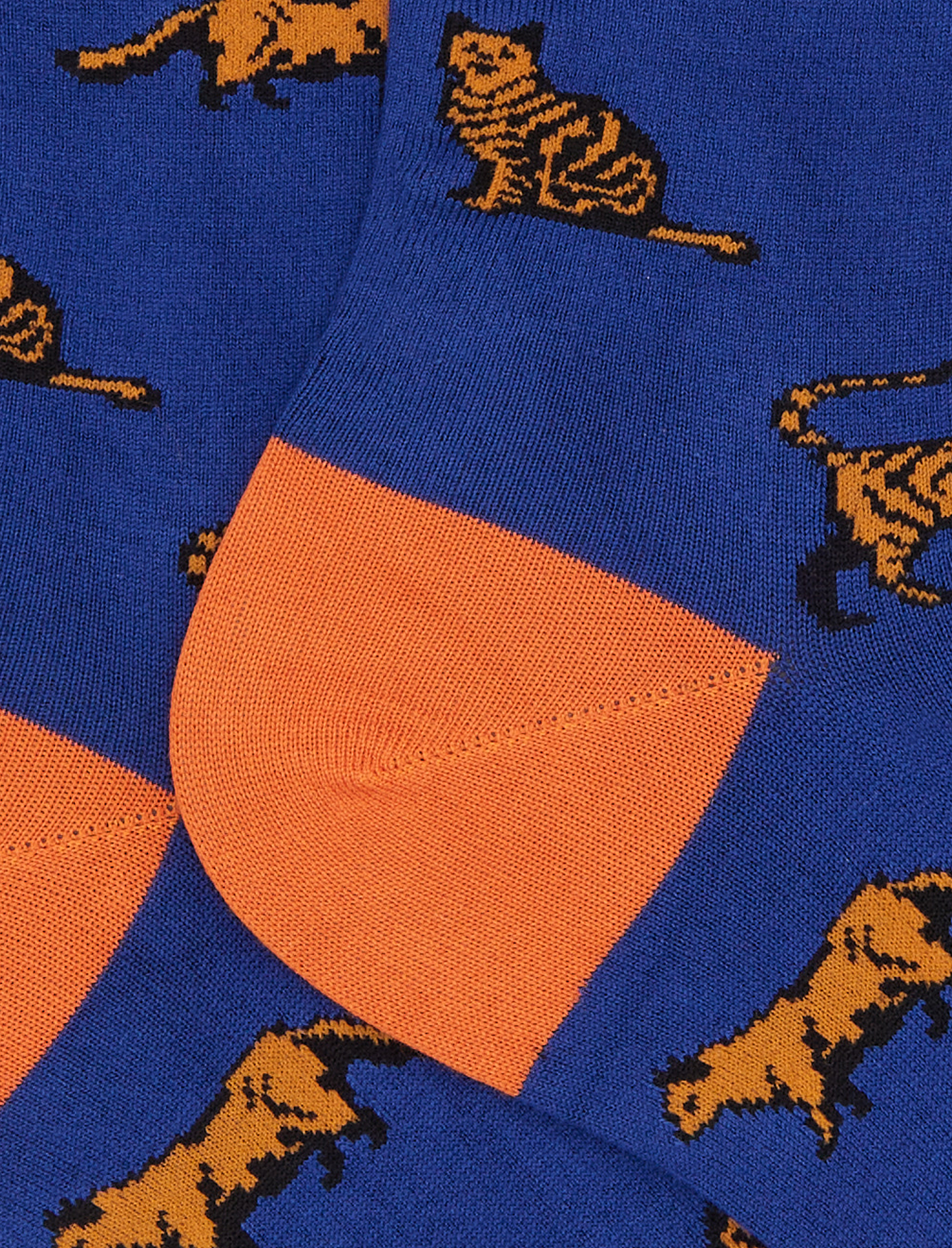 Calze corte donna cotone blu fantasia gatti