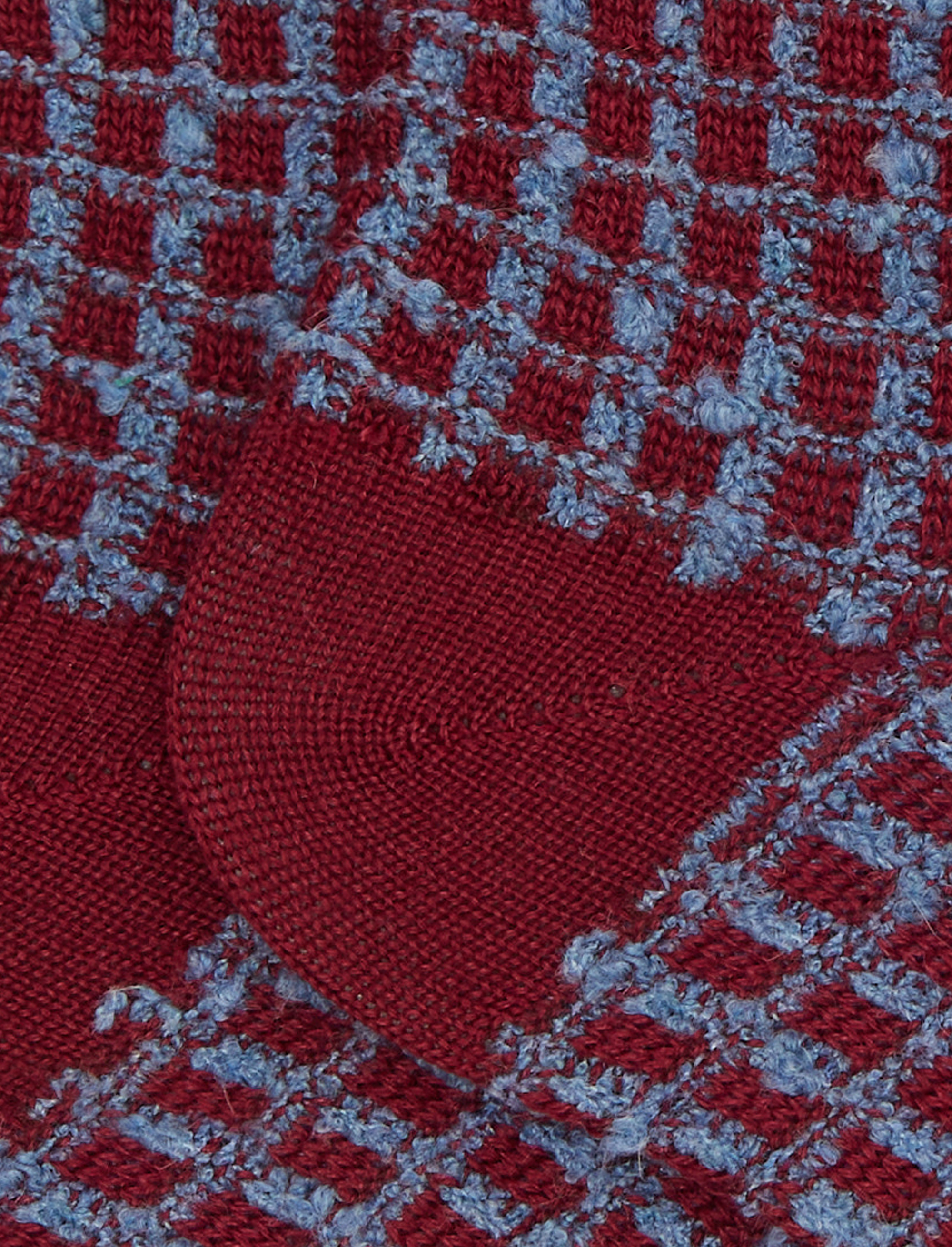 Calze corte unisex lana, seta e cashmere bord&ograve; fantasia reticolo