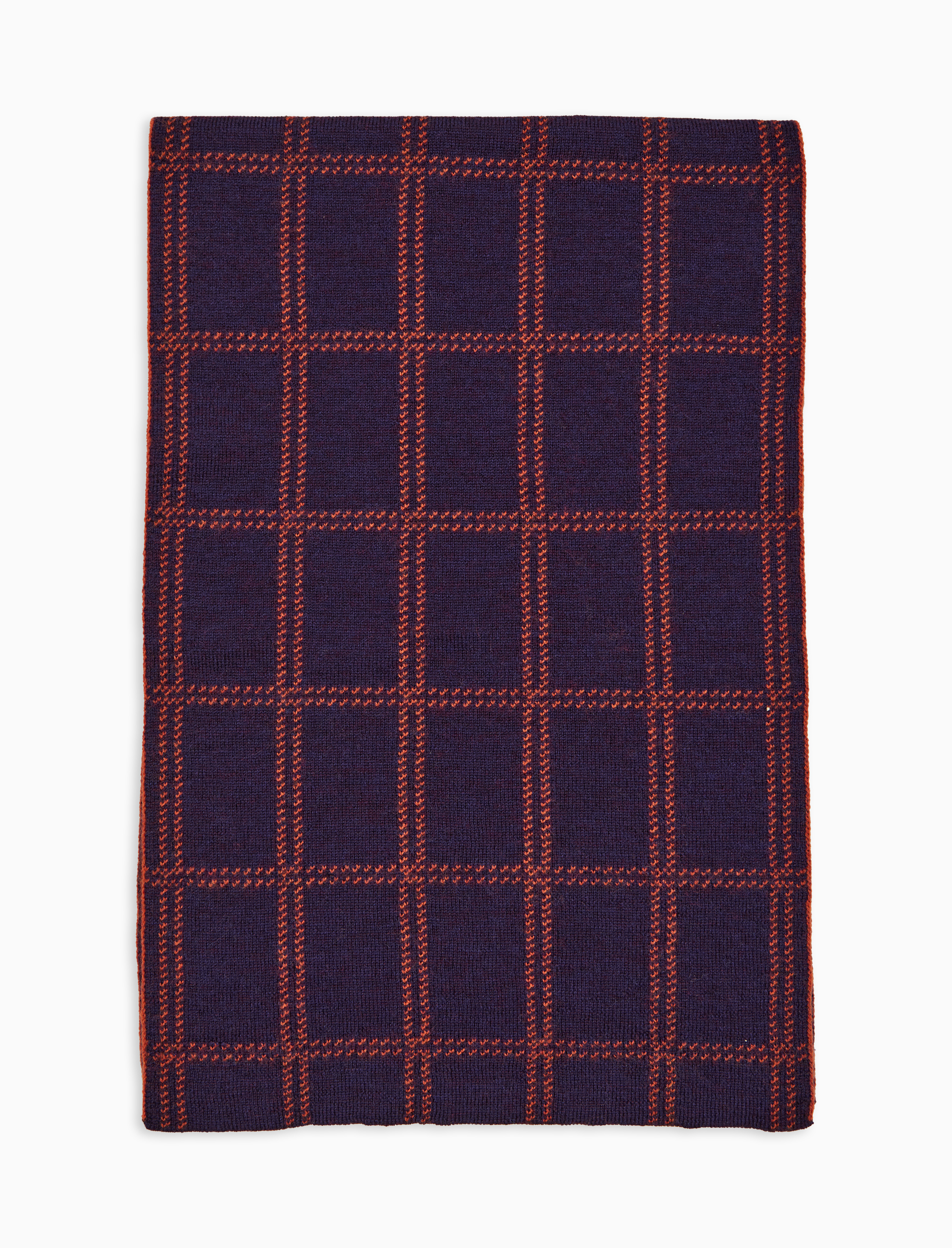 Sciarpa unisex double face lana viola fantasia window pane