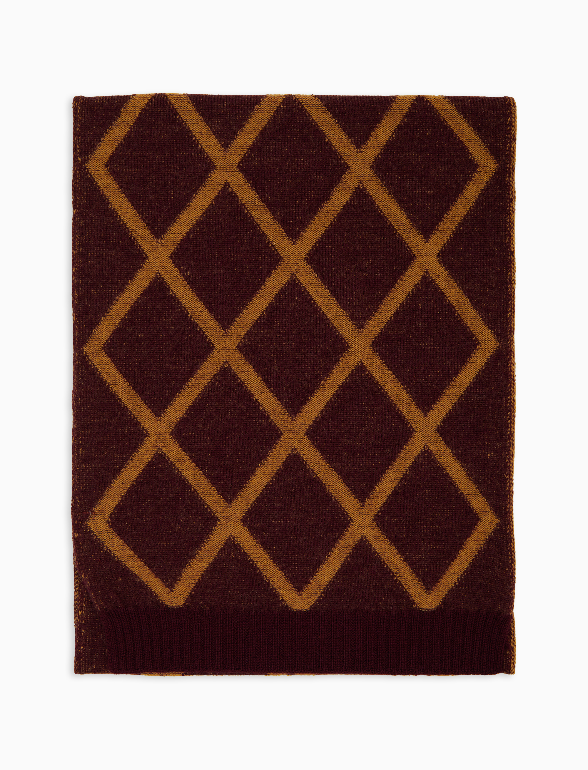 Sciarpa unisex lana bord&ograve; fantasia rombi