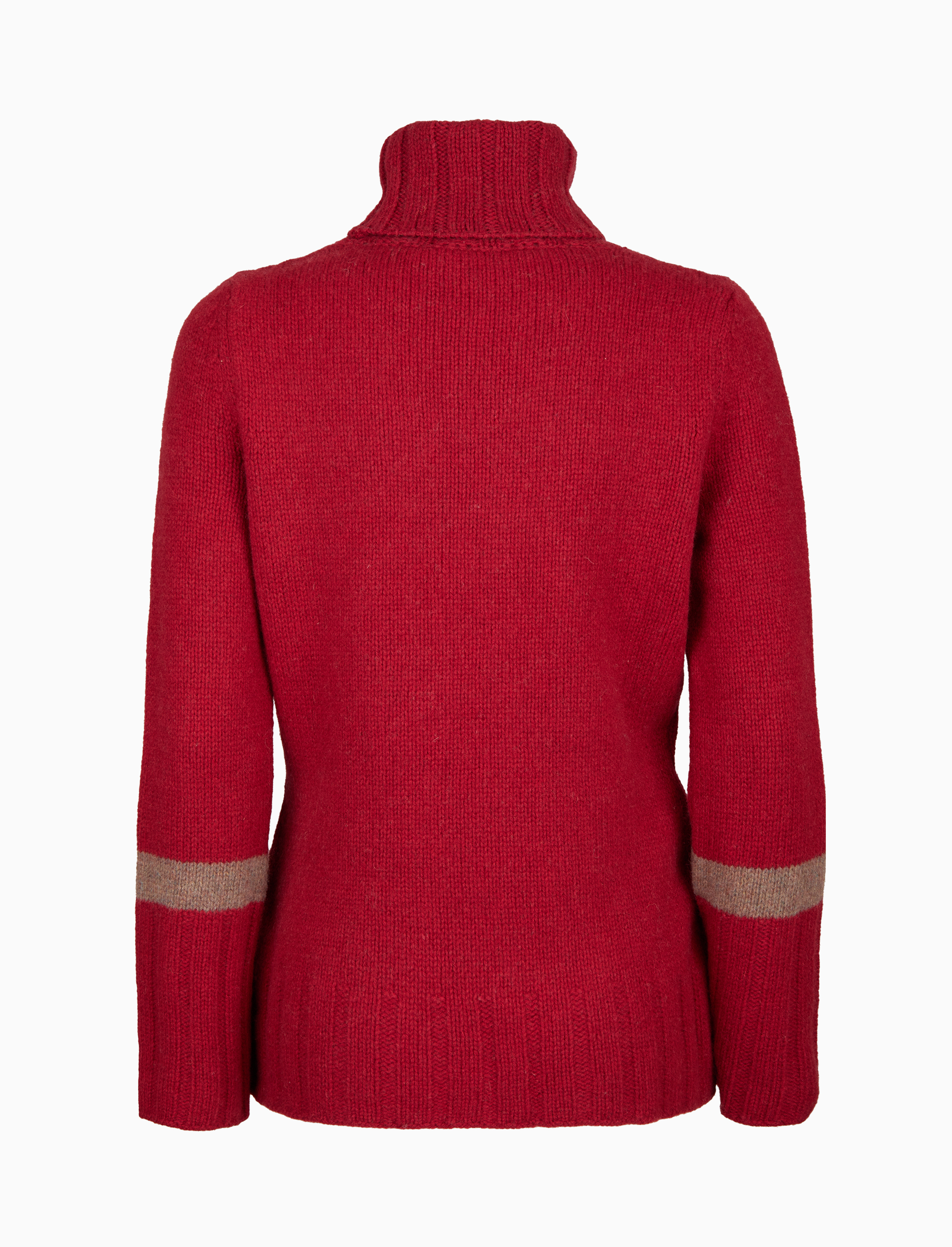 Pull dolcevita donna lana rosso tinta unita