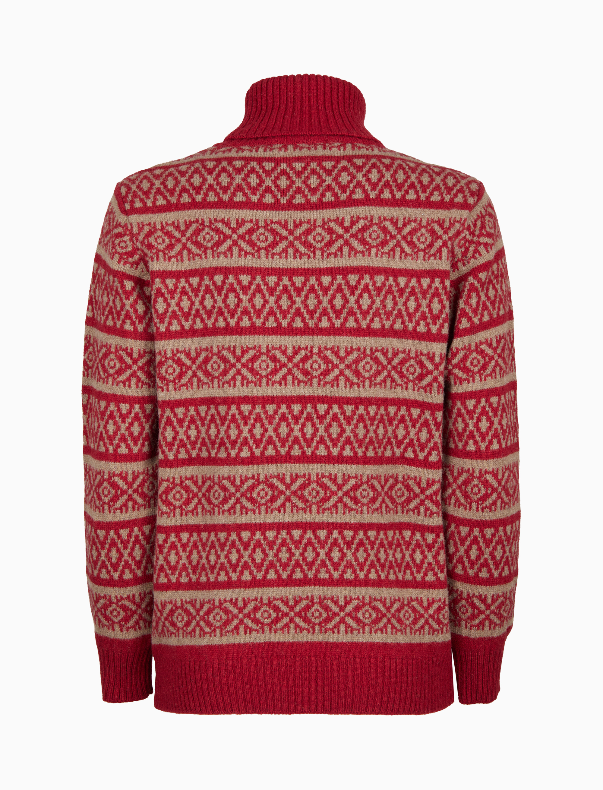 Pull dolcevita donna lana bord&ograve; fantasia greca natalizia