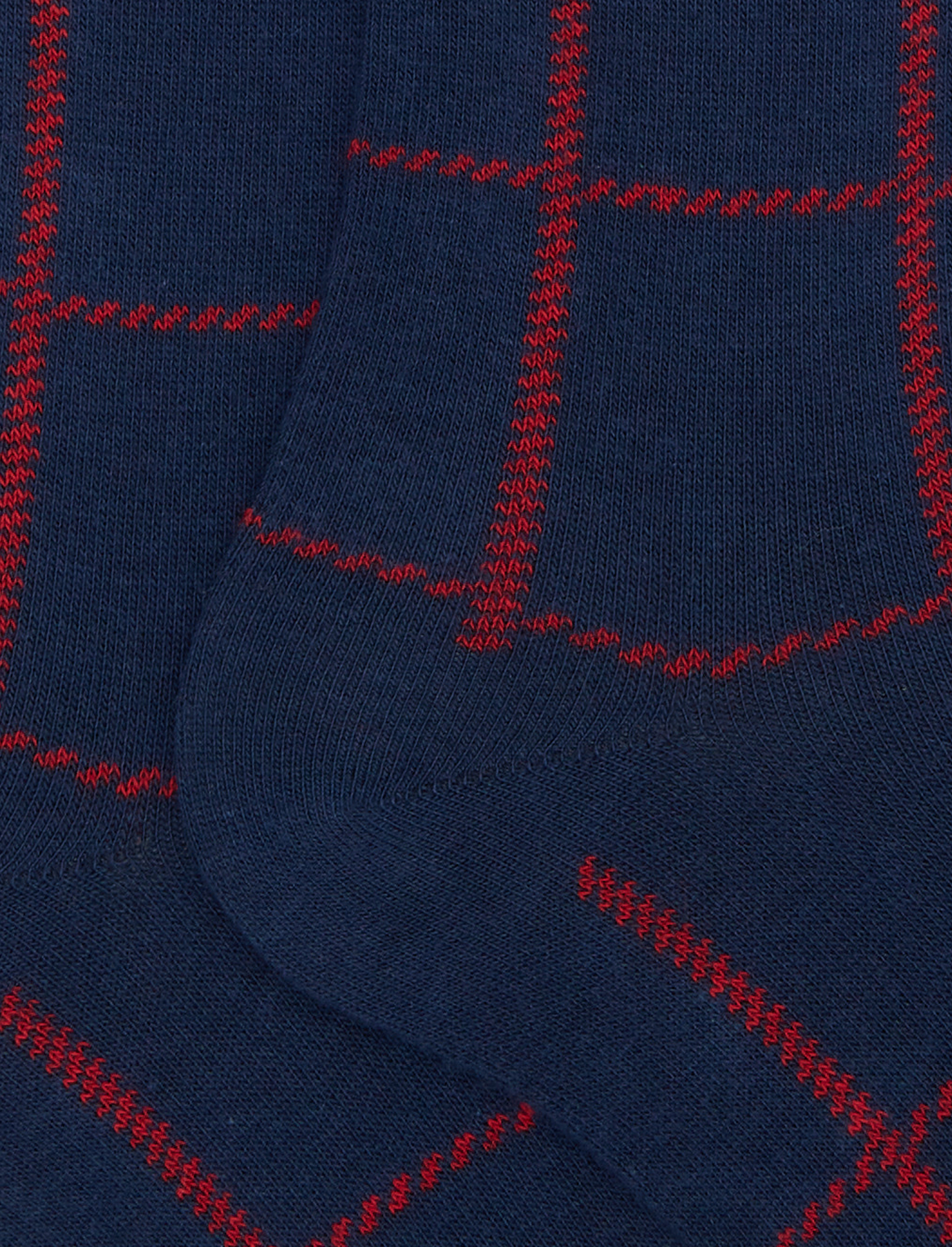 Calze lunghe uomo cotone blu fantasia window pane