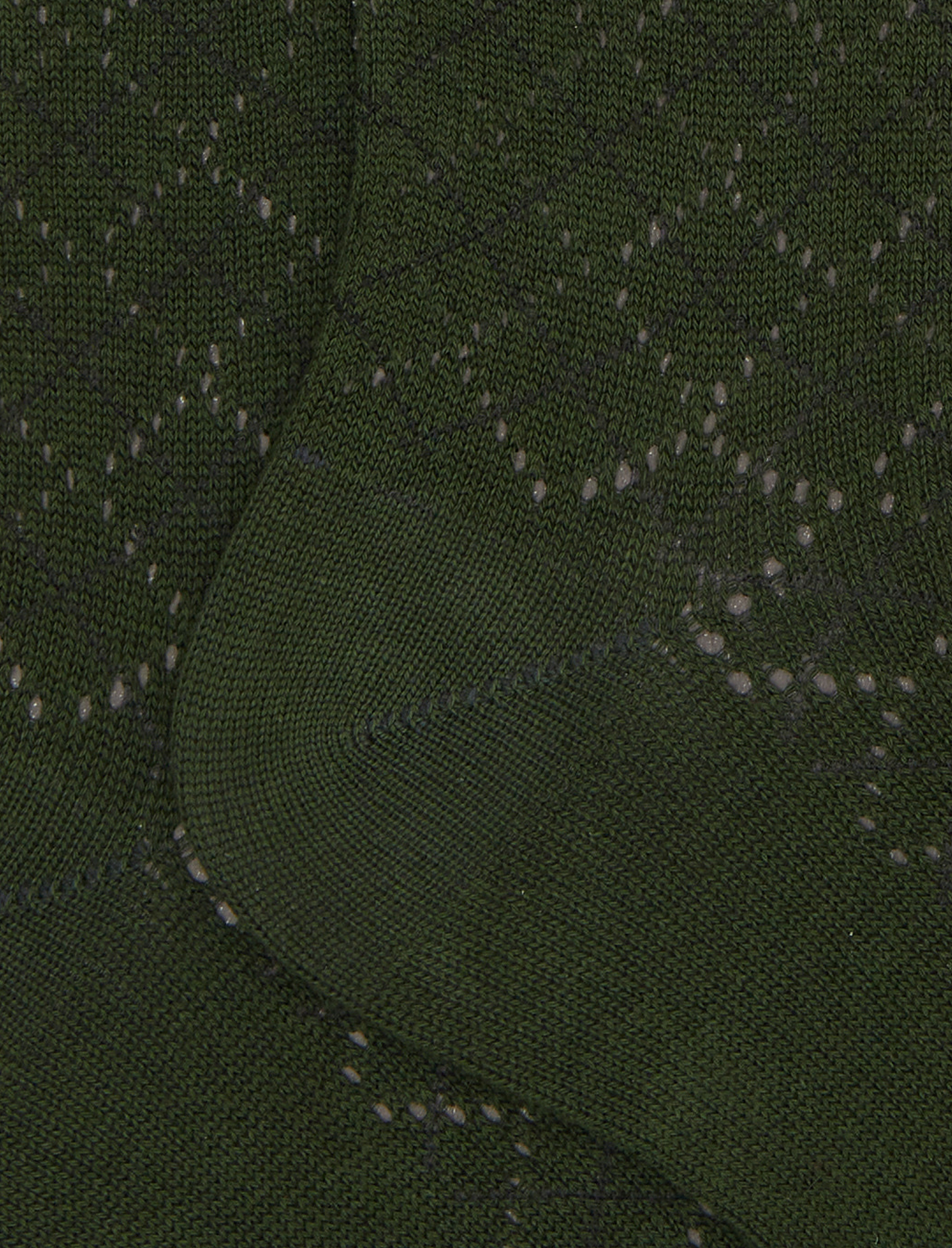 Calze lunghe traforate donna  cotone e cashmere verde tinta unita