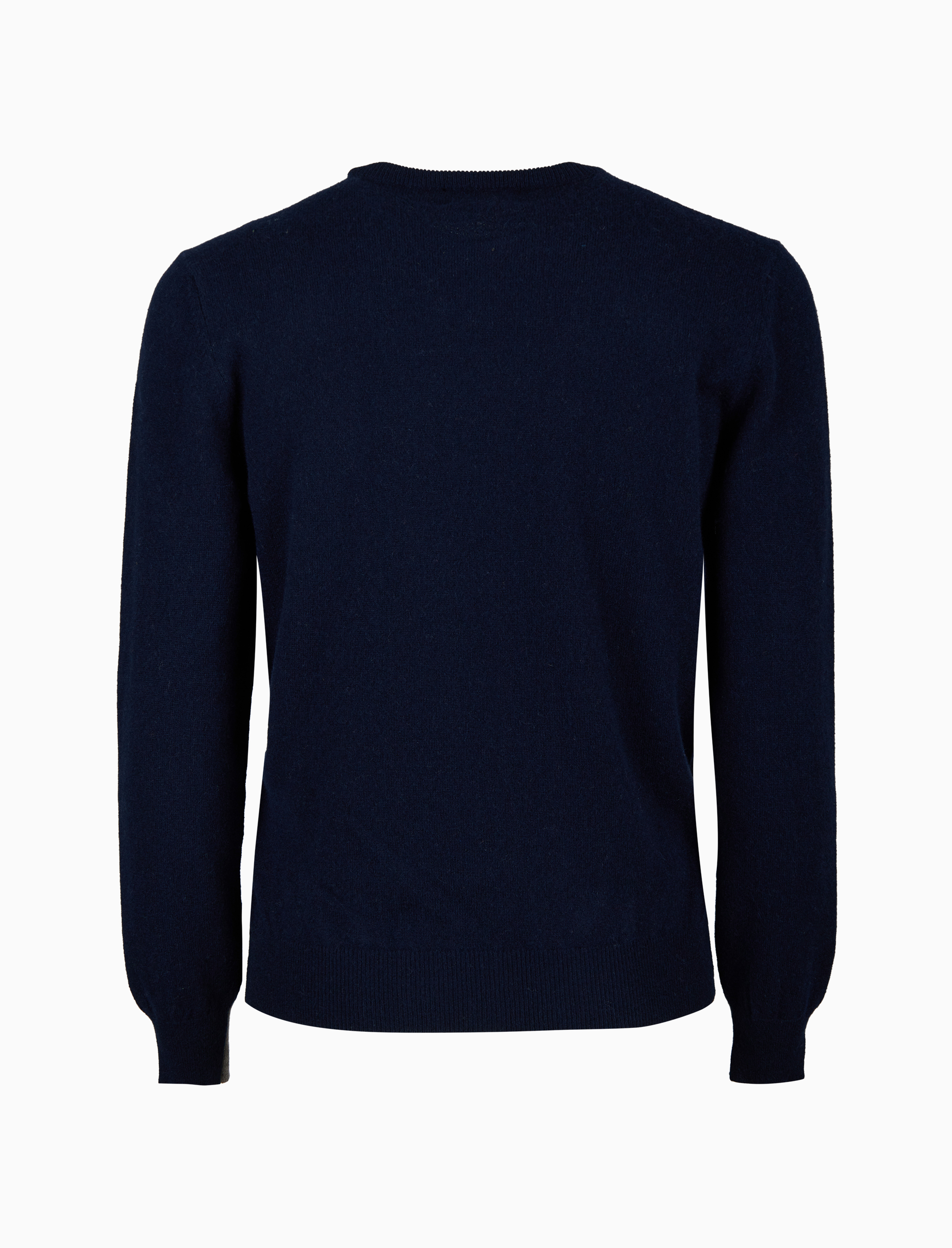 Pull girocollo uomo puro cashmere blu tinta unita