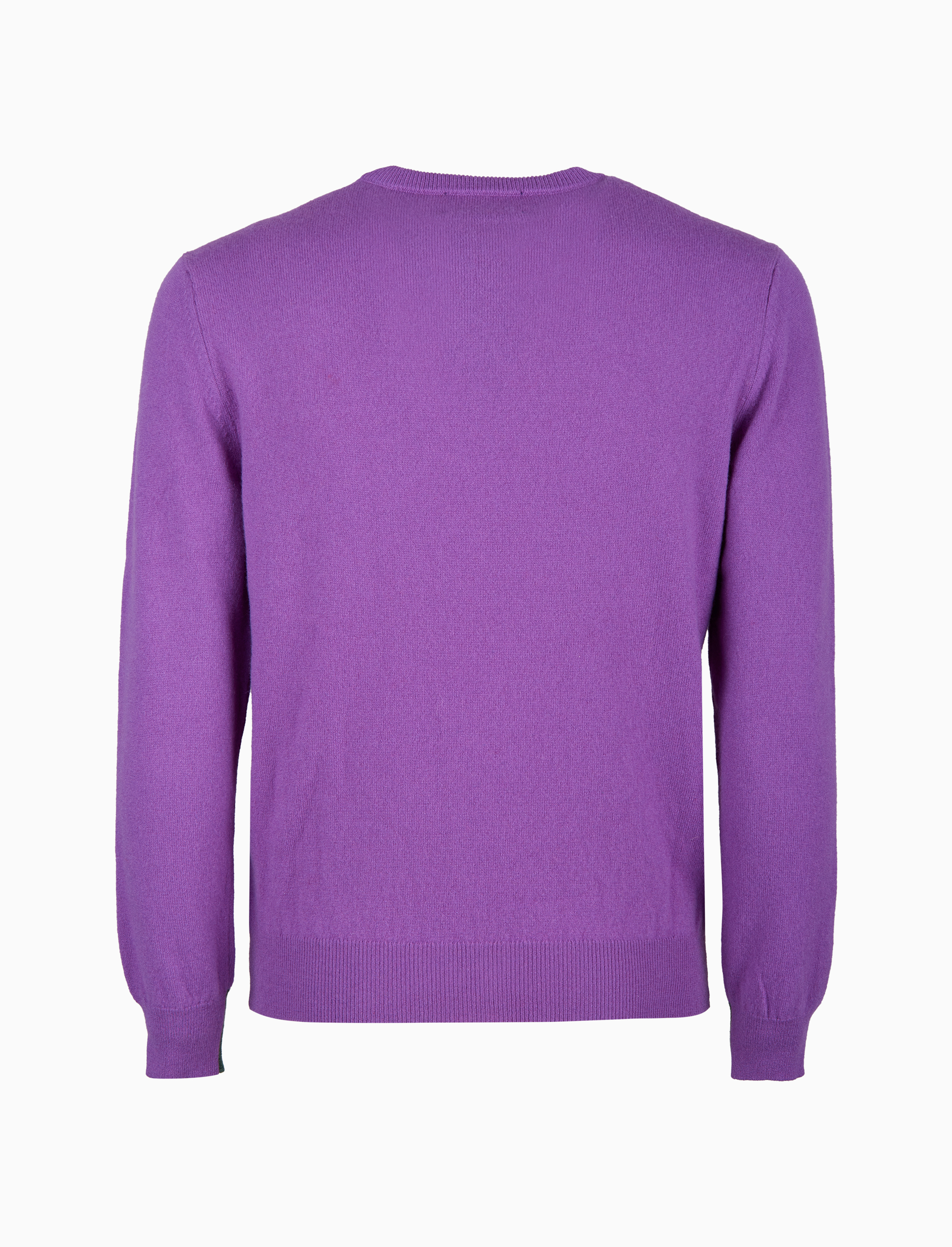 Pull girocollo uomo puro cashmere viola tinta unita