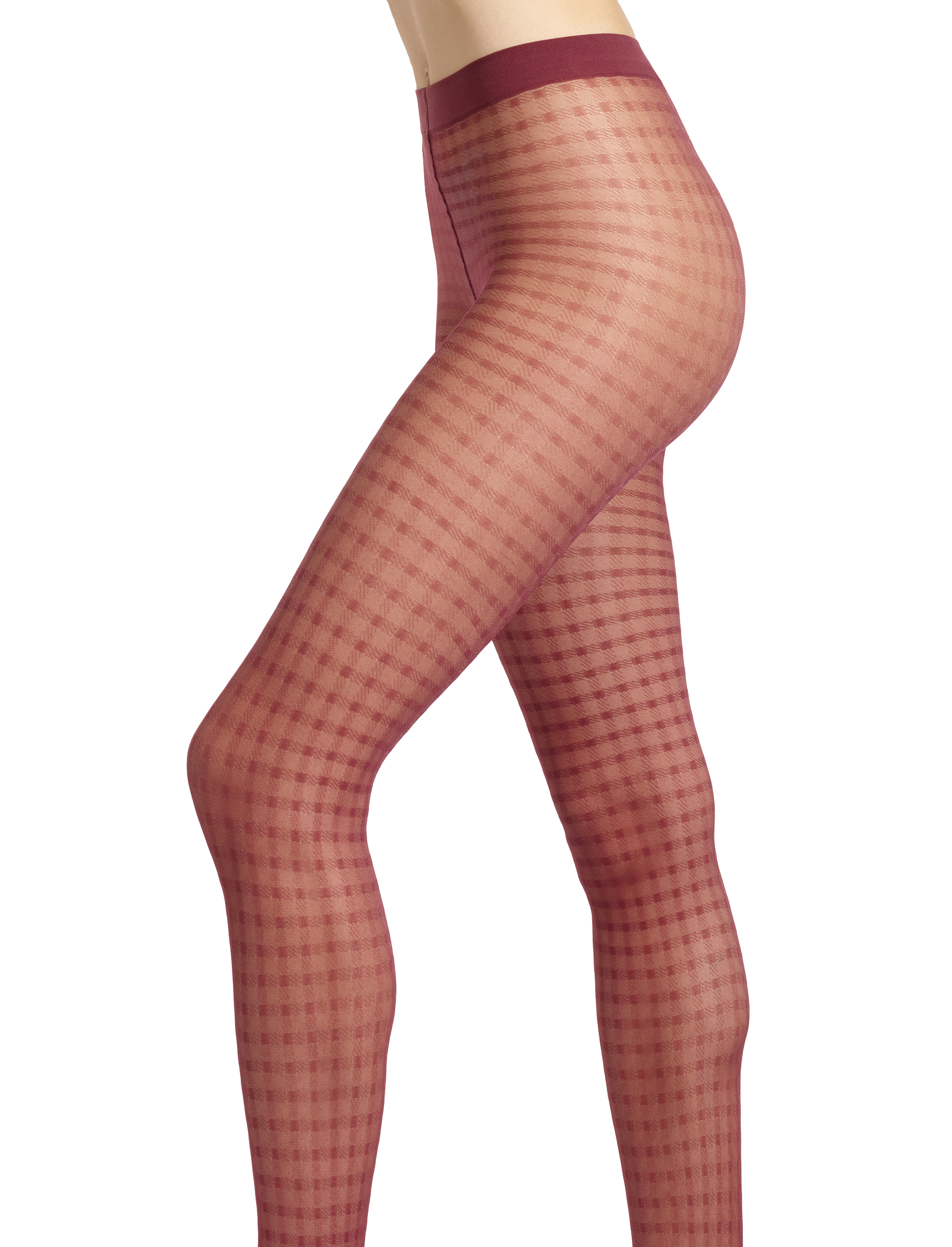 Collant 20 denari donna bord&ograve; fantasia micro check