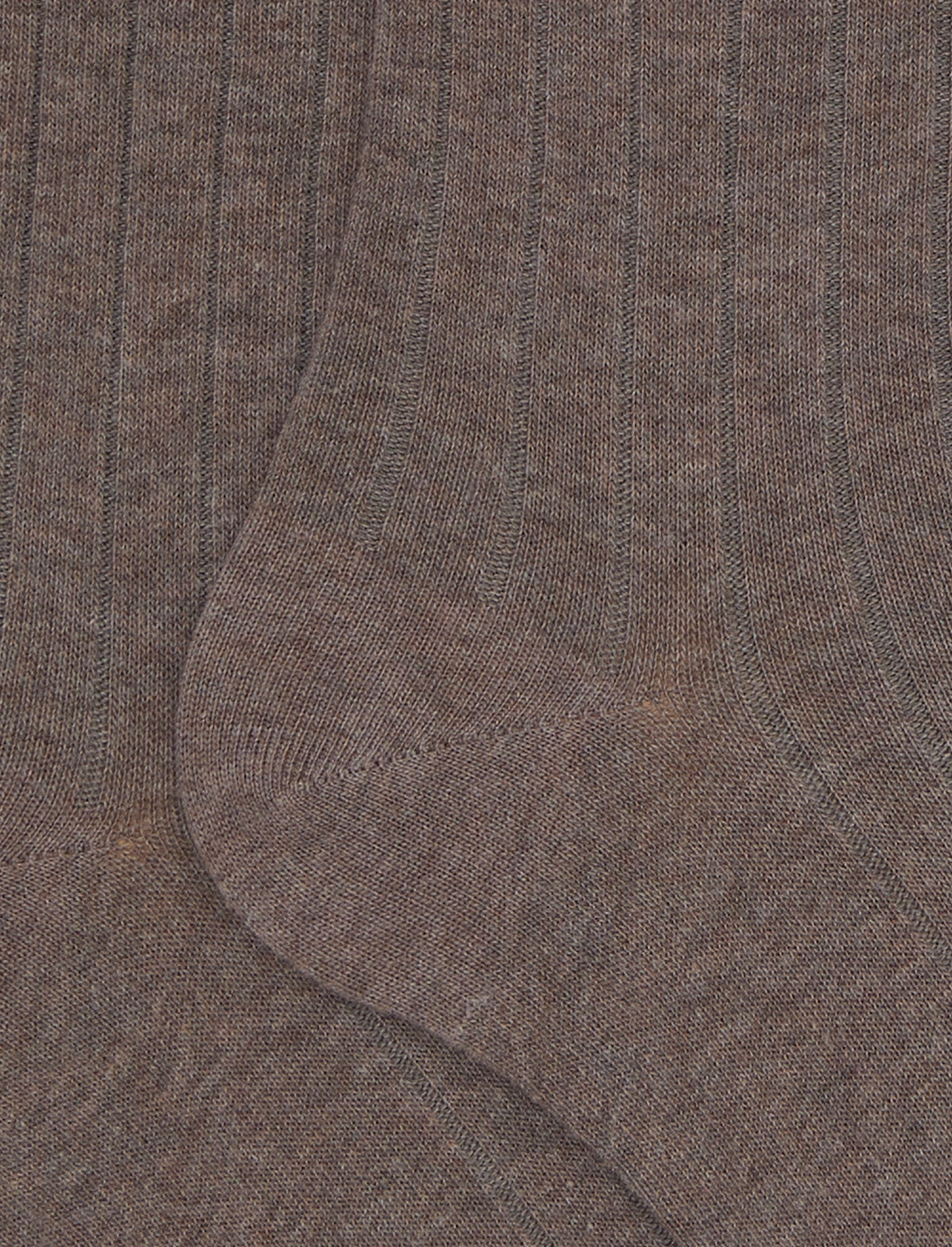 Calze lunghe uomo cotone beige tinta unita a coste