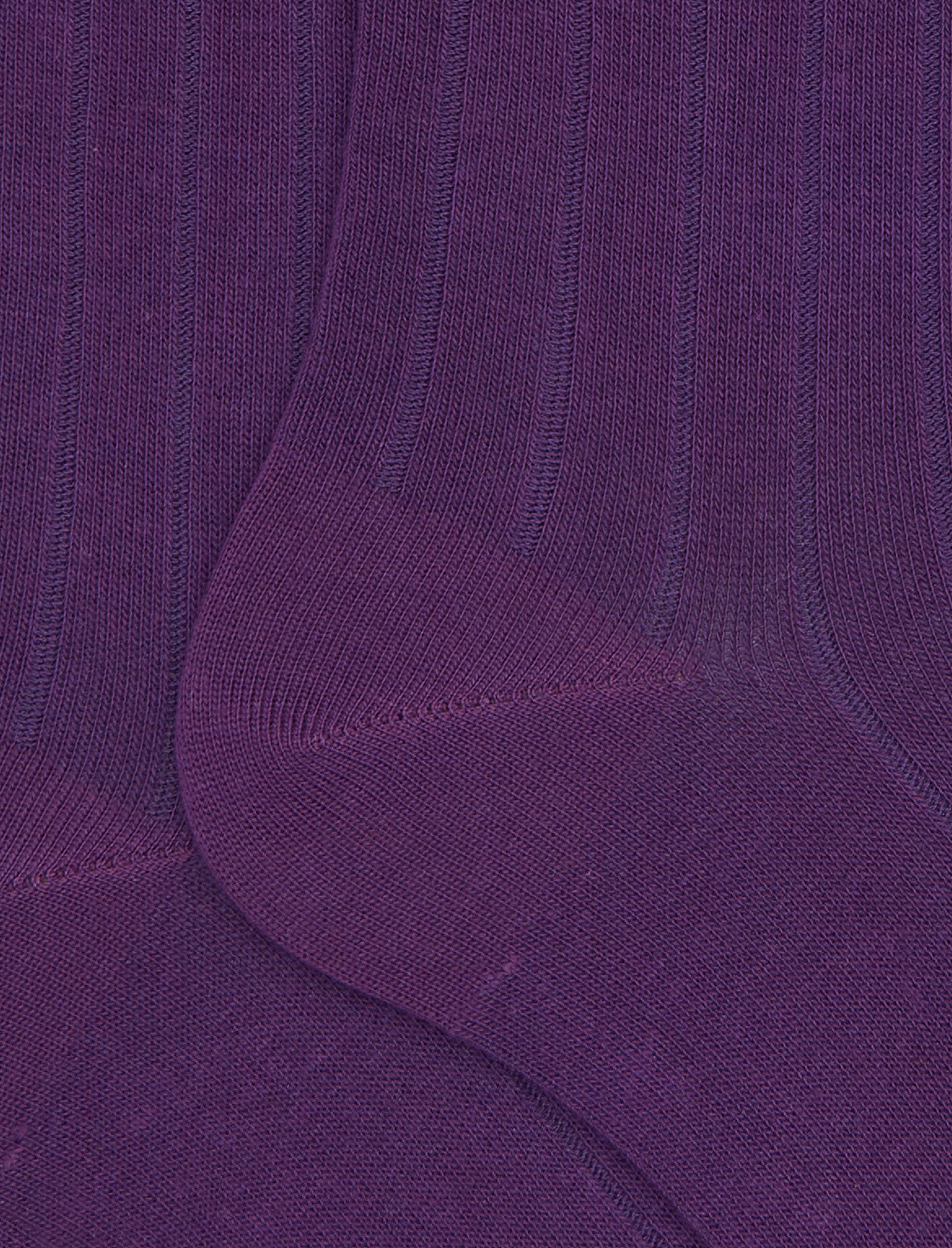 Calze corte uomo cotone viola tinta unita a coste