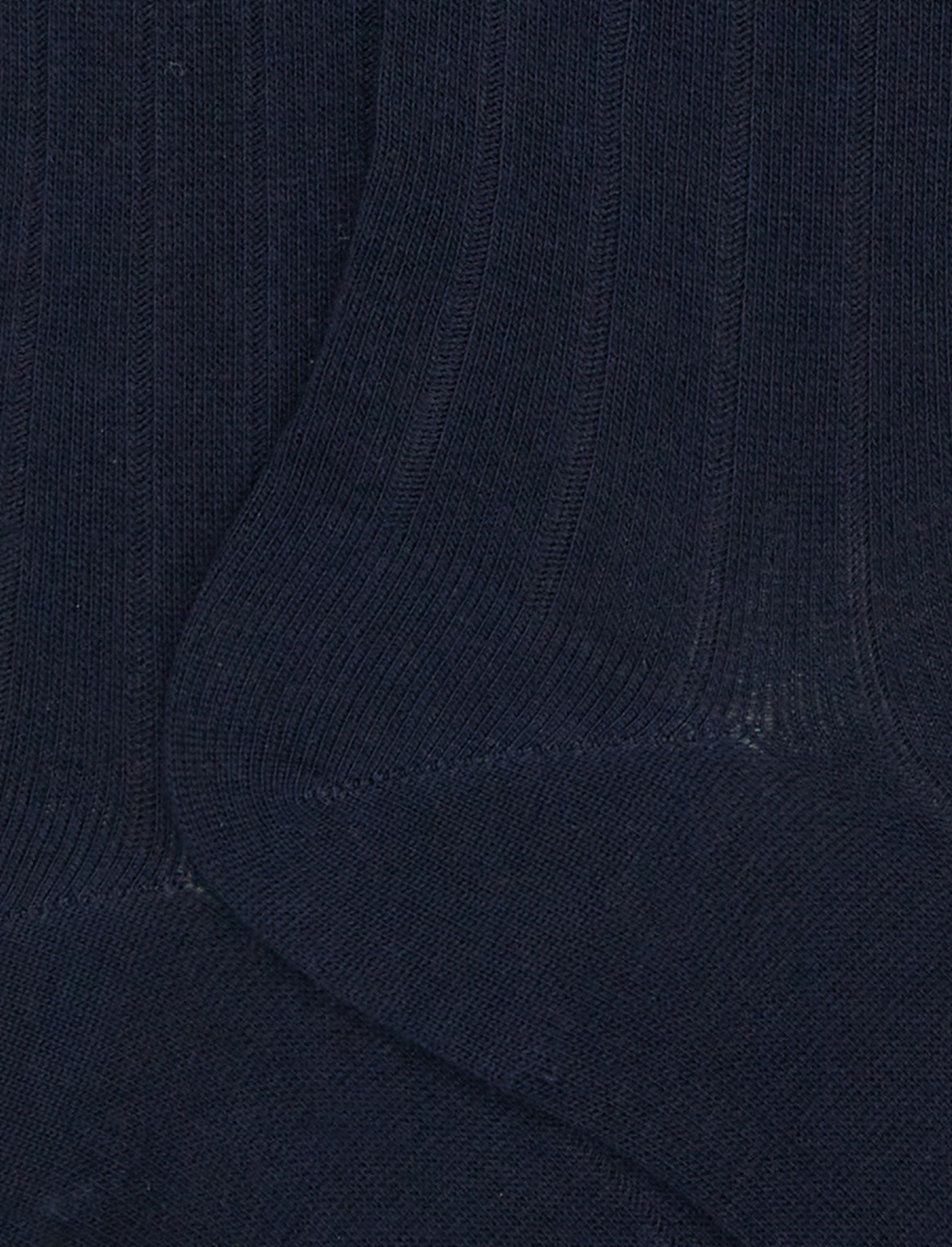 Calze lunghe donna cotone blu tinta unita a coste