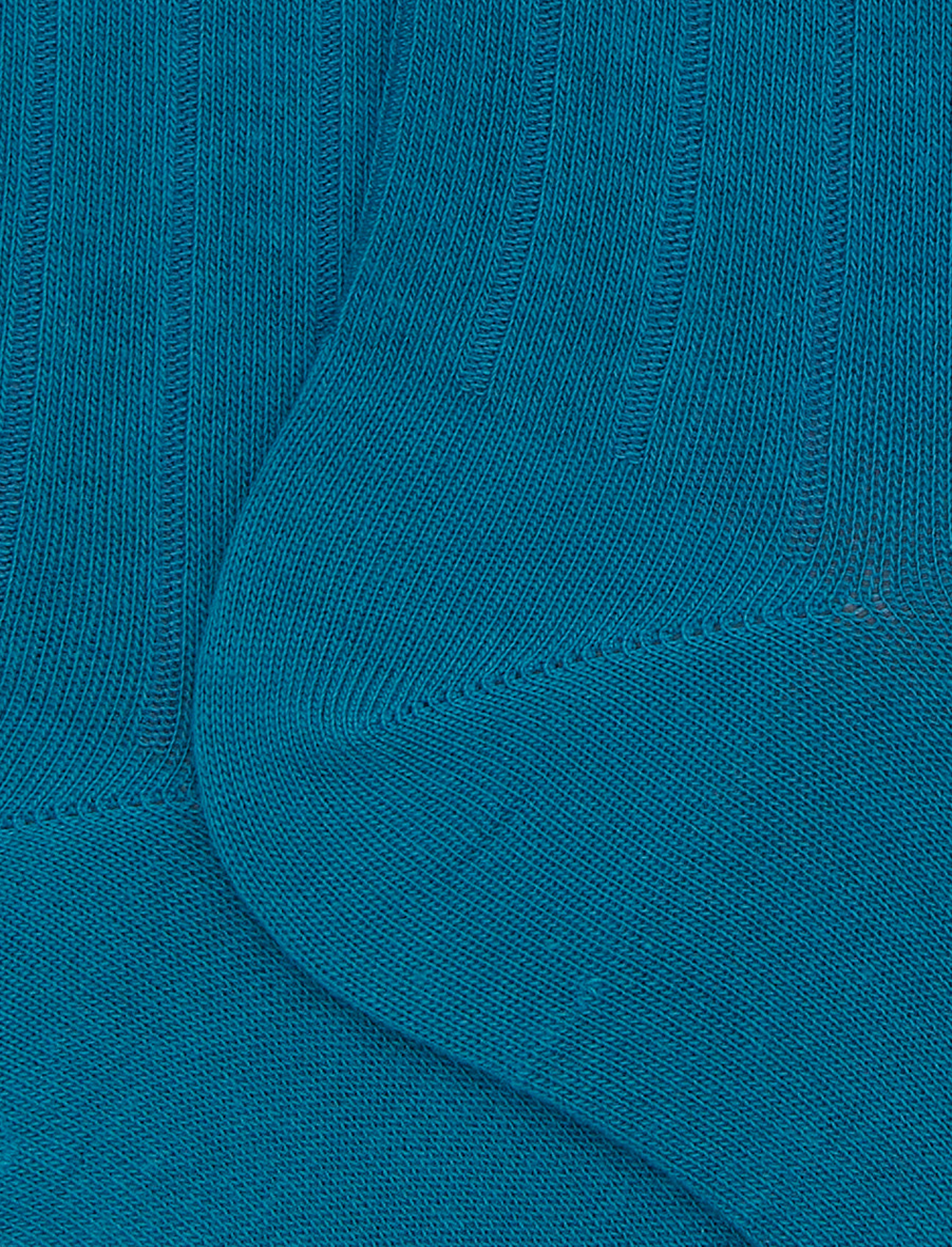 Calze corte donna cotone blu tinta unita a coste