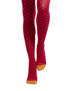 Collant donna cotone bord&ograve; fantasia pois