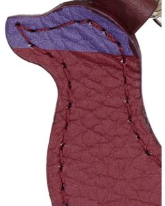 Portachiavi a forma di cane unisex pelle martellata bord&ograve; righe multicolor