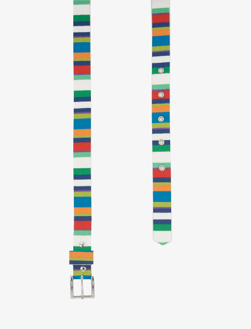 Cintura reversibile donna cotone bianco righe multicolor - Pelletteria | Gallo 1927 - Official Online Shop