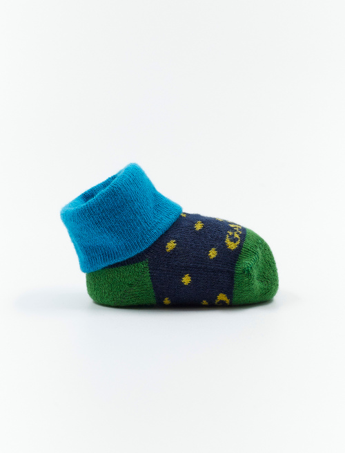 Kids' royal cotton booties with polka dots - First Selection | Gallo 1927 - Official Online Shop