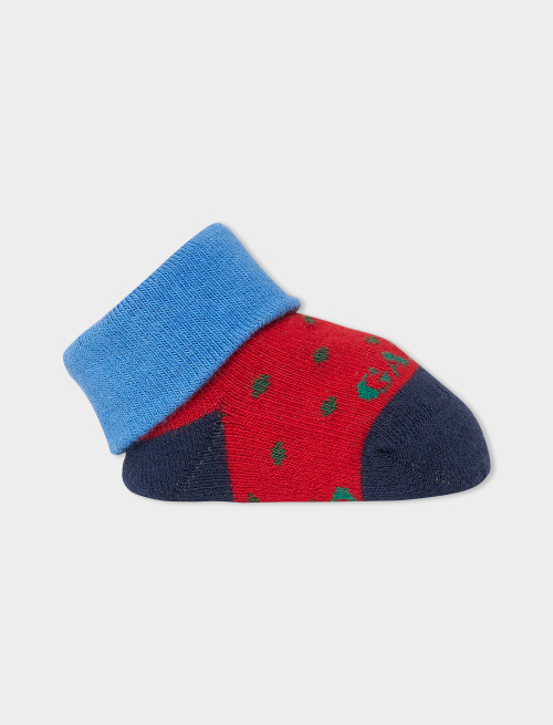 Kids' red cotton booties with polka dots - Booties | Gallo 1927 - Official Online Shop