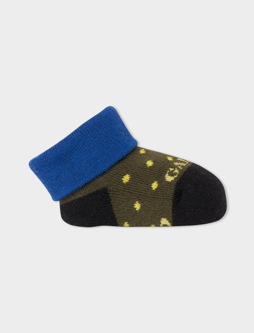 Kids' army cotton booties with polka dots - Booties | Gallo 1927 - Official Online Shop