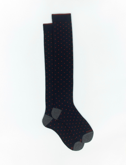 Men's long navy cotton socks with polka dots - Polka Dot Gallo | Gallo 1927 - Official Online Shop