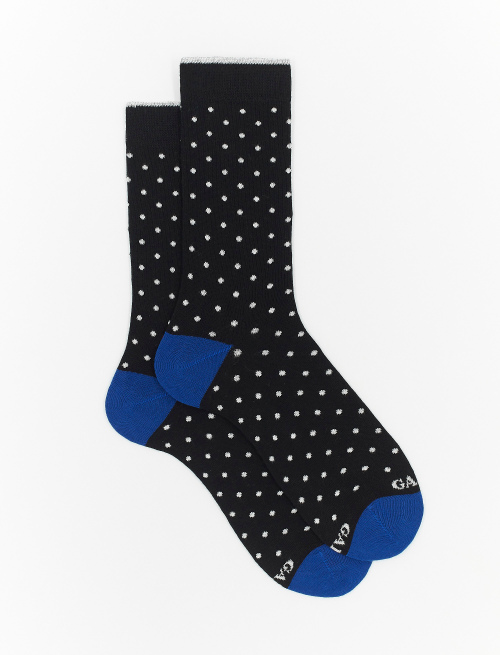 Men's short black cotton socks with polka dots - Polka Dot Gallo | Gallo 1927 - Official Online Shop