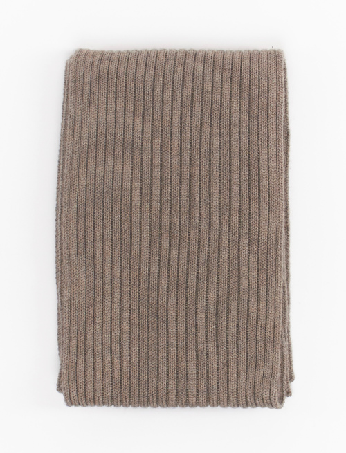 Unisex plain glacé scarf in wool, silk and cashmere | Gallo 1927 - Official Online Shop