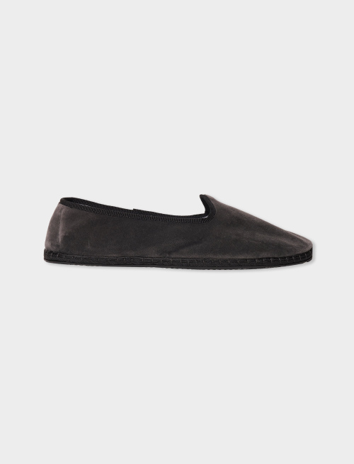 Men's plain charcoal grey velvet shoes - Shoes | Gallo 1927 - Official Online Shop
