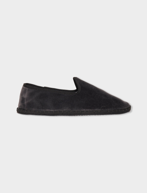 Women's plain charcoal grey velvet shoes - Shoes | Gallo 1927 - Official Online Shop