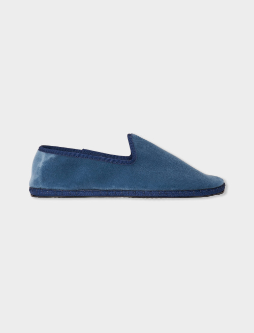 Women's plain air-force blue velvet shoes - Shoes | Gallo 1927 - Official Online Shop