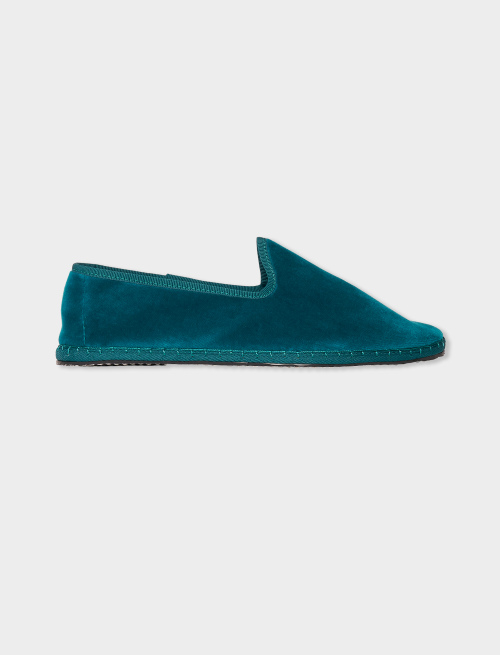 Women's plain turquoise velvet shoes - Shoes | Gallo 1927 - Official Online Shop