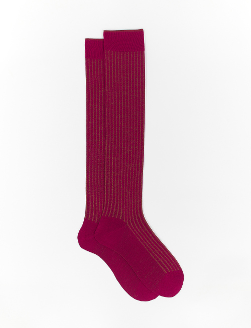 Men's long wine red plated cotton and wool socks - Vanisè | Gallo 1927 - Official Online Shop