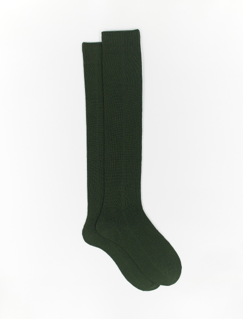 Men's long plain army cashmere socks | Gallo 1927 - Official Online Shop