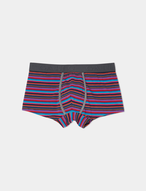 Men's navy cotton boxer shorts with multicoloured stripes - Underwear | Gallo 1927 - Official Online Shop