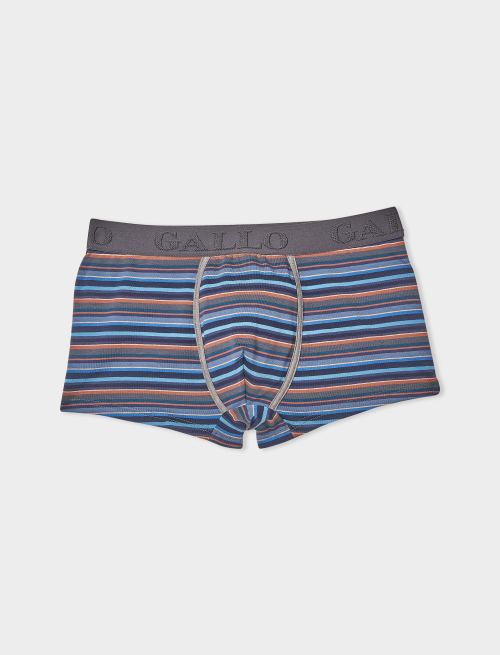 Men's blue cotton boxer shorts with multicoloured stripes - Underwear | Gallo 1927 - Official Online Shop