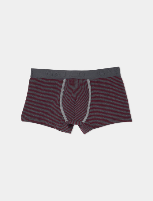 Men's charcoal grey cotton boxer shorts with Windsor stripes - Underwear | Gallo 1927 - Official Online Shop