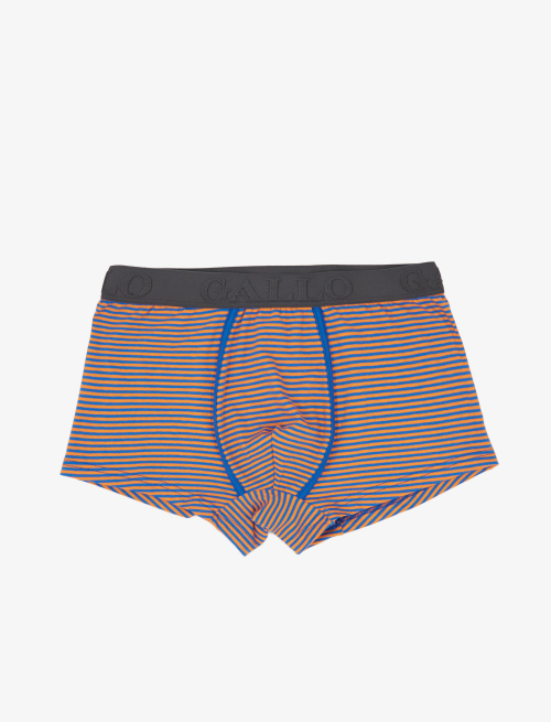 Men's aegean blue cotton boxer shorts with Windsor stripes - Clothing | Gallo 1927 - Official Online Shop