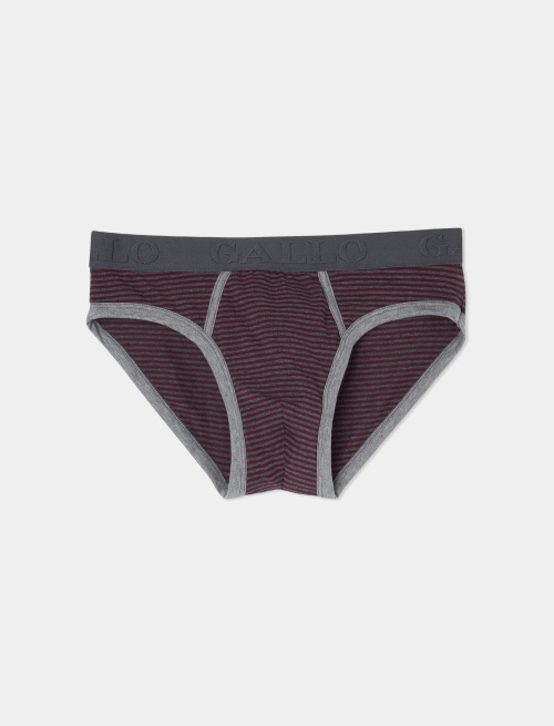 Men's charcoal grey cotton briefs with Windsor stripes - Underwear | Gallo 1927 - Official Online Shop