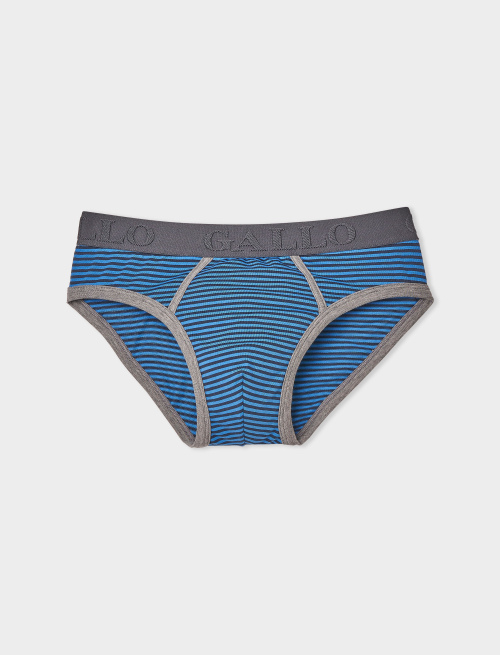 Men's blue cotton briefs with Windsor stripes - Underwear | Gallo 1927 - Official Online Shop