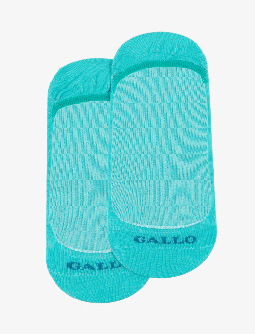Women's plain aquamarine cotton invisible socks - Socks | Gallo 1927 - Official Online Shop