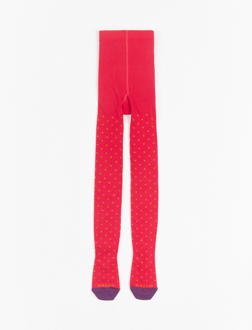 Kids' ruby red cotton tights with polka dots - Tights | Gallo 1927 - Official Online Shop