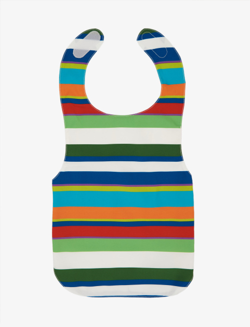 Kids' white polyester bib with multicoloured stripes - Accessories | Gallo 1927 - Official Online Shop