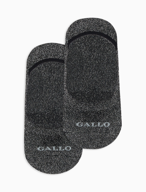 Women's plain black cotton invisible socks with lurex - Socks | Gallo 1927 - Official Online Shop