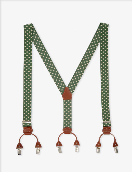 Elastic army unisex suspenders with polka dots - Braces | Gallo 1927 - Official Online Shop