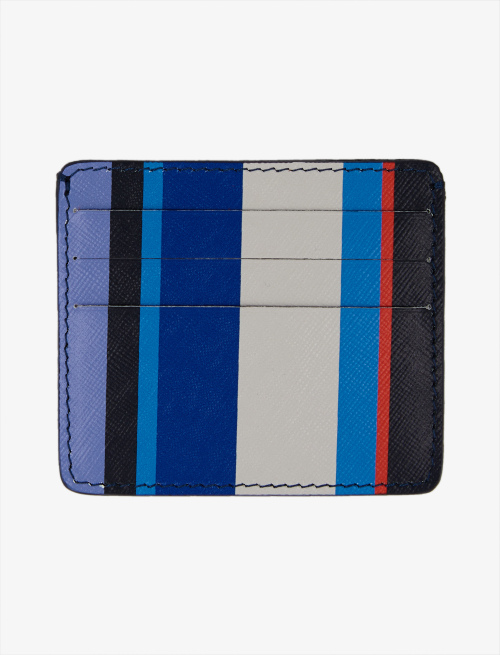 Porta carta di credito unisex pelle royal righe multicolor | Gallo 1927 - Official Online Shop