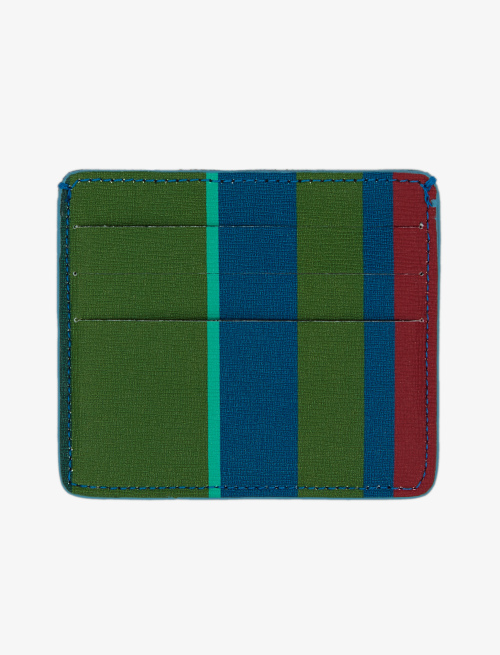Cactus leather card holder with multicoloured stripes - Small Leather goods | Gallo 1927 - Official Online Shop