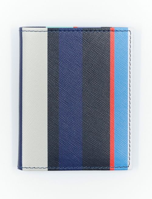 Porta carta di credito unisex pelle royal righe multicolor - Accessori | Gallo 1927 - Official Online Shop