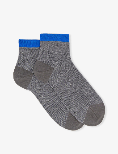 Women's super short plain iron grey cotton/linen socks - Woman | Gallo 1927 - Official Online Shop