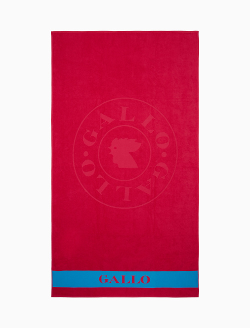 Unisex plain fuchsia cotton beach towel with Gallo logo - Beachwear | Gallo 1927 - Official Online Shop
