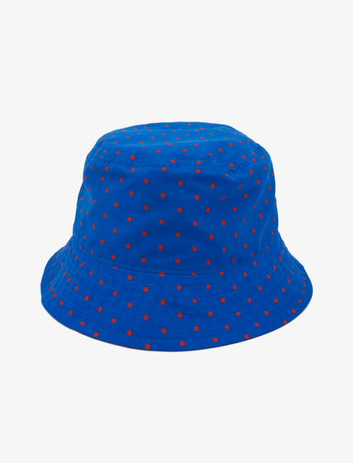 Unisex periwinkle blue polyester rain hat with polka dot pattern - Accessories | Gallo 1927 - Official Online Shop