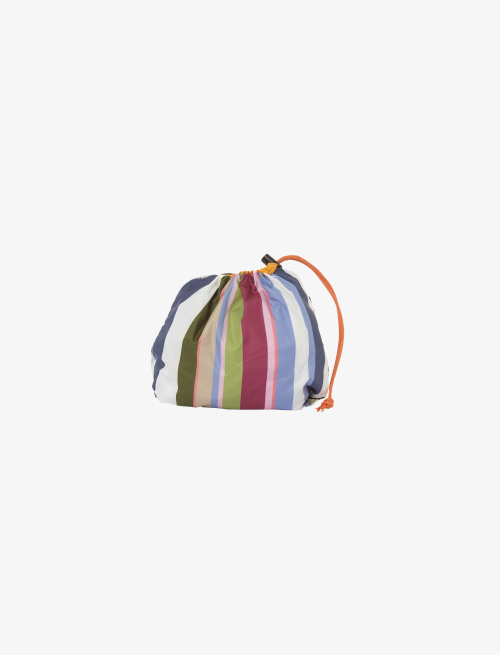 Unisex white super-light polyester bag with pocket and multicoloured stripes - Bags | Gallo 1927 - Official Online Shop